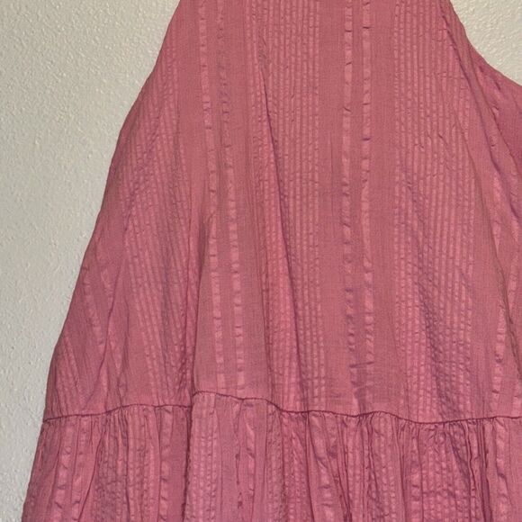 Urban Outfitters‎ Maisy High Neck Frock Pink Ruffle Dress Sz S Mod Retro Twee - Picture 15 of 15